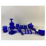 Vintage Cobalt Blue Glass Lot