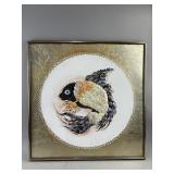 Vtg Seashell Mosaic Wall Art Signed by E.Laird