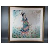 Vintage Signed, Oriental Oil Panting in Canvas