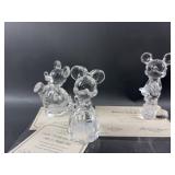 (3) Lenox Disney 4" & 5" Tall Crystal Figurine &