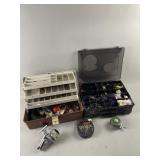 Lot of Vintage Fishing Tackle Containers & More