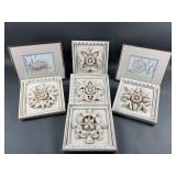 (5) 9.5" Wooden Wall Decor Squares & More