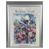 Vtg Framed Poster Mackinac Island Lilac Festival