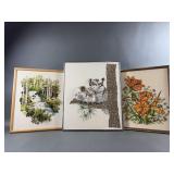 3D Vintage Yarn Needlework Framed Wall Art