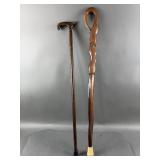 (2) Vintage Wooden Walking Sticks