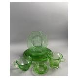 Vtg Sunflower Uranium Glass & More