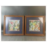 2 Vintage Linn Done Watercolor Prints