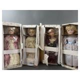 (4) Vintage Porcelain Dolls NIB