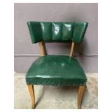 Mid-20th Century Green Vinyl Button Side Chair