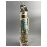 Tall Vintage Decorative German Beer Stein w/Top