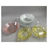 Vtg Indiana Glass Sweet Pear 3-Toed Bowl & More