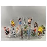 Vtg Pepsi Series Porky Pig & More Glasses