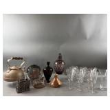 Vintage Copper Tea Pot, Glassware & More
