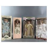 (4) Vintage Porcelain Dolls NIB