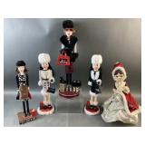 (4) Female Fashion Nut Crackers & More