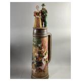 Large Vintage German-Style Beer Stein w/Top