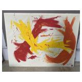 Signed XL Wall Art on Abstract Painting on Cloth
