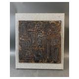 MCM Bronze Seal Stamp on a Stone Backing