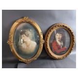 (2) Vintage Oval Framed Portraits
