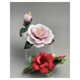 Capodimonte Porcelain Flower Sculptures