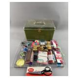VTG Portable Sewing Kit Box, Pinking Shears & More