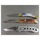 (3) Large Pocket Knives