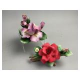 Capodimonte Porcelain Flower Sculptures