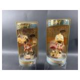 (2)Disney Bobblehead Red Wings Donald & Goofy
