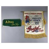 Altes Glass Beer Sign & Goebel Banner