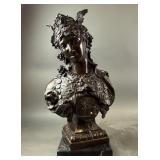 Vintage Bronze Bust 'Time Is Money?