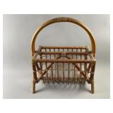 Vtg Bamboo & Rattan Magazine Holder