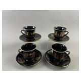Tea Cups/Saucers Hand Made in Greece in 24K Gold