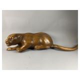 Decorative Hand Carved Wooden Panther
