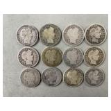12- Silver Barber Dimes