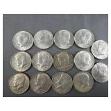 (14) 1966-1969 Kennedy Half Dollars