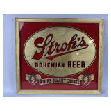 Vintage Stroh's Bohemian Beer Glass Sign