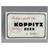 Vtg Koppitz Reverse on Glass Advertising Sign