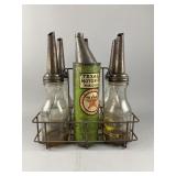 (5) VTG Sunoco Motor & Oil Bottles Plus 1 Texaco