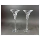 (2) Vtg  J.G. Durand Crystal Candlestick Holders