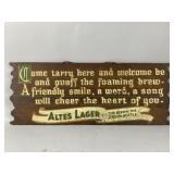 Altes Lager Wooden Beer Sign