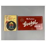 VTG Goebel Beer Reverse Painting Adv & More
