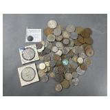 Large Lot Foreign Coins Including Silver