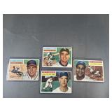 (4) 1956 Baseball Cards