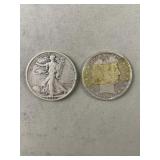 2- Half Dollars Silver 1936 & 1908