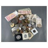 Huge Lot Foreign Money & Tokens, Some Silver