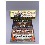 Vtg Yellow Cab 5 Cent Cigar Advertising Sign/More