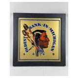 Vtg-Style Decor. Mirror Oldest Bank in Michigan