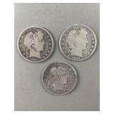 3- 1902 'O' Silver Barber Half