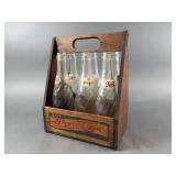 Vtge  Wooden Pepsi-Cola Bottle Carrier & Bottles