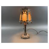 Heavy Antique Slag Glass Table Lamp